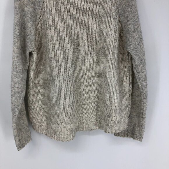 John + Jenn Light Grey Raglan-style Mixed Knit Boxy Turtleneck size M - Picture 10 of 14